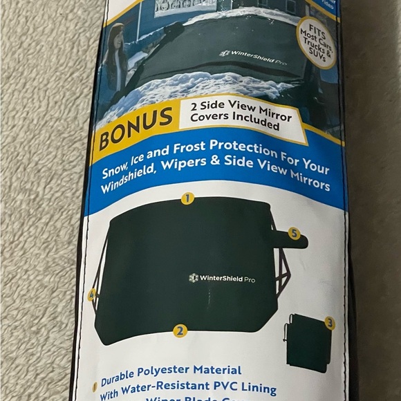 Winter Windshield Cover Frost BlockerMirror Covers And Storage Pouch - Picture 2 of 7